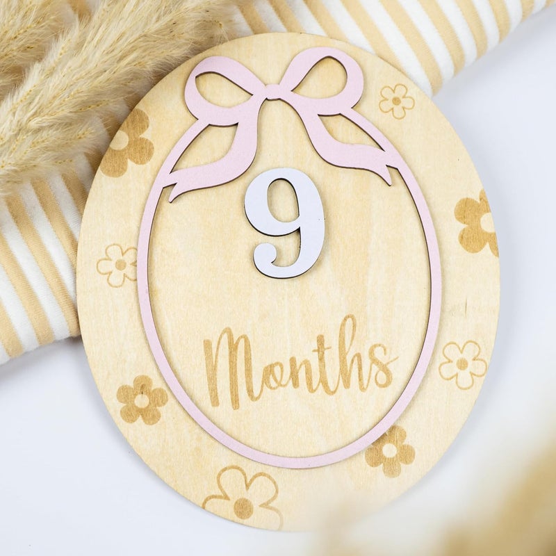 HONOCOOLS Store Baby Monthly Milestone Cards - Acrylic Monthly Milestone Discs - Newborn Photography Props to Document Your Baby´s Growth - Baby Announcement Sign (B09) - Image 5